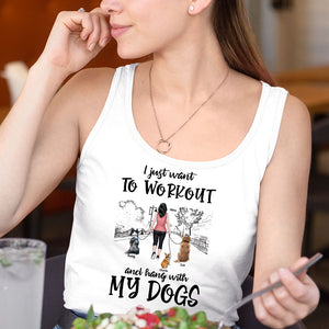 I Just Want To Workout And Hang With My Dogs- Gift For Dog Lovers- Personalized Shirt- Dog Lover Shirt - Shirts - GoDuckee