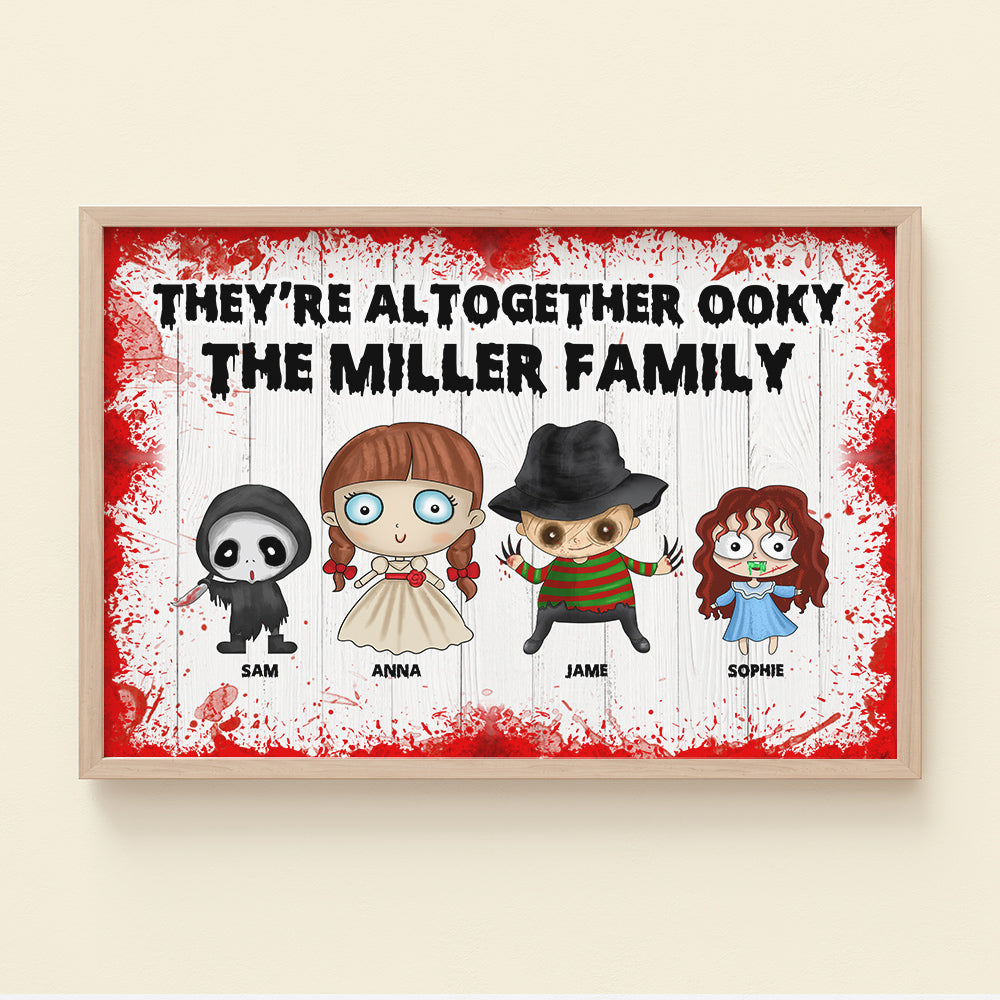 They Are All Together Ooky Personalized Halloween Canvas Print, Gift For Family - Poster & Canvas - GoDuckee