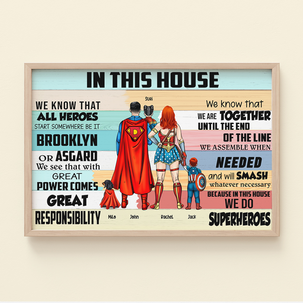 In This Super House, We Do - Personalized Canvas Print Up to 5 Kids and Dogs - Poster & Canvas - GoDuckee