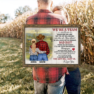We're A Team Personalized Country Couple Canvas Print Gift For Couple - Poster & Canvas - GoDuckee