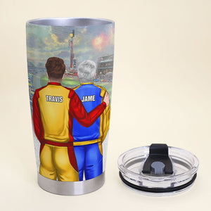 No Better Memories For A Boy To Grown Old With Personalized Racing Family Tumbler Cup Father And Son - Tumbler Cup - GoDuckee