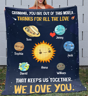 Mom You Are Out Of This World-Gift For Mother- Personalized Blanket- Mother's Day Blanket - Blanket - GoDuckee