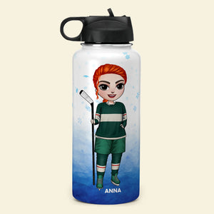 Personalized Hockey Girl Water Bottle - Classy Until the Puck Drops - Water Bottles - GoDuckee