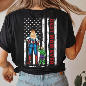Mother's Day Son and Mom With American Flag 02NATN180423TM Personalized Shirt - Shirts - GoDuckee