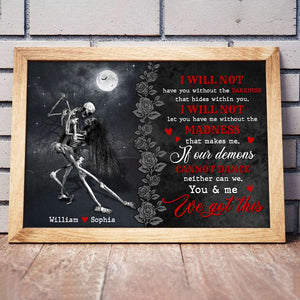 If Our Demons Cannot Dance Neither Can We Personalized Skeleton Couple Canvas Print, Gift For Couple - Poster & Canvas - GoDuckee