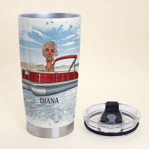Personalized Pontoon, TritoonTumbler Cup - You Can't Drive It - Tumbler Cup - GoDuckee