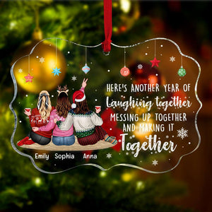 Friend Another Year Together, Personalized Medallion Acrylic Ornament - Ornament - GoDuckee