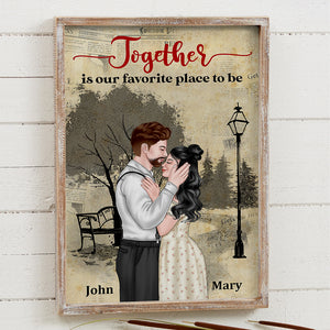 Together Is Our Favorite Place To Be Personalized Couple Canvas Print, Gift For Couple - Poster & Canvas - GoDuckee