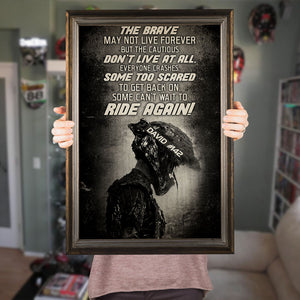 Vintage Motocross Poster - Custom Number, Name - The Brave May Not Live Forever But The Cautious Don't Live At All - Poster & Canvas - GoDuckee