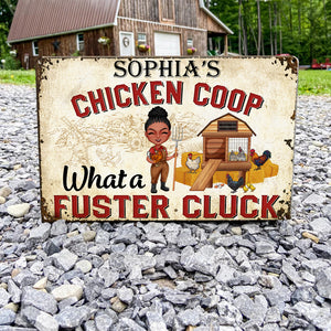 What A Fuster Cluck, Personalized Farm Metal Sign - Metal Wall Art - GoDuckee