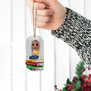 Book Little Girl Doll Reading Books, Personalized Acrylic Ornament bao0811 - Ornament - GoDuckee