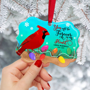 You Will Be Forever In My Heart - Personalized Cardinal Ornament - Memorial Gift for Family Members - Ornament - GoDuckee