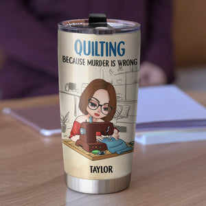 Quilting Knowledge Personalized Quilting Tumbler Gift For Her - Tumbler Cup - GoDuckee