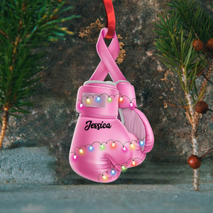 Breast Cancer Christmas Light - Personalized Christmas Ornament - Ornament - GoDuckee