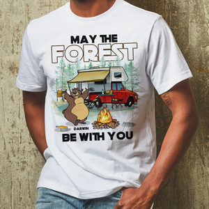 Personalized Camping Ideas, May The Forest Be With Custom Bear Family Shirts - Shirts - GoDuckee