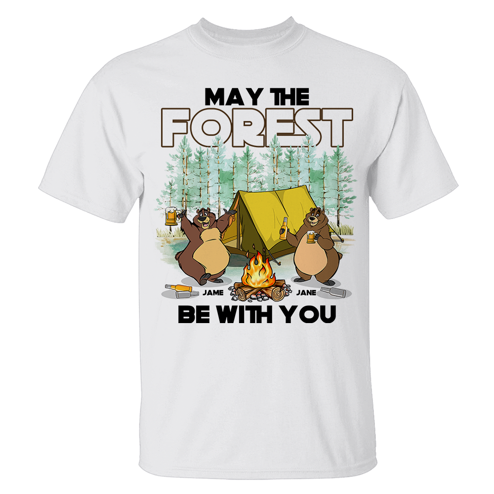 Personalized Camping Ideas, May The Forest Be With Custom Bear Family Shirts - Shirts - GoDuckee