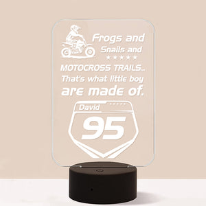 Motocross Frogs And Snails And Motocross Trails Personalized Led Night Light - Led Night Light - GoDuckee