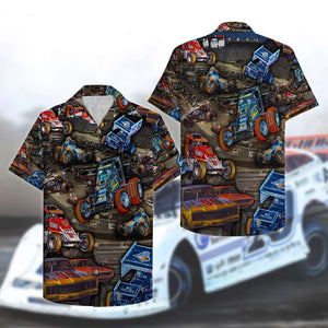 Dirt Track Racing Hawaiian Shirt, Aloha Shirt - Hawaiian Shirts - GoDuckee