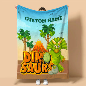 Dinosaur Party - Custom Dinosaur Blanket For Kids - Blanket - GoDuckee
