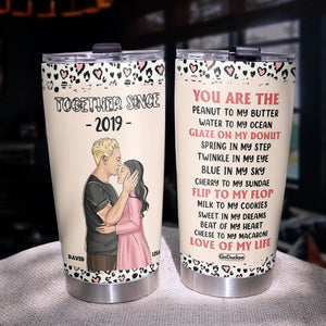 Personalized Young Couple Tumbler - Love Of My Life, Together Since - Tumbler Cup - GoDuckee