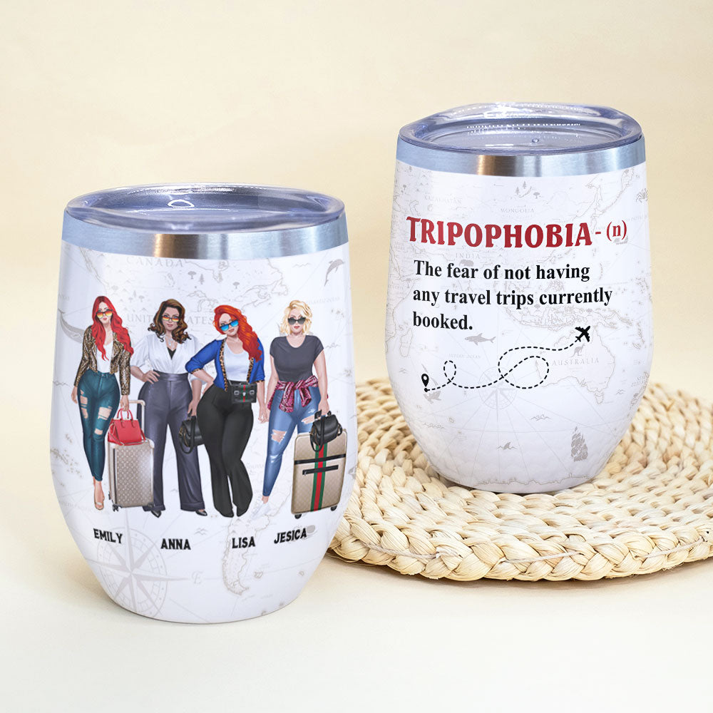 Personalized Girls Trip Wine Tumbler - Tripophobia Definition - Wine Tumbler - GoDuckee