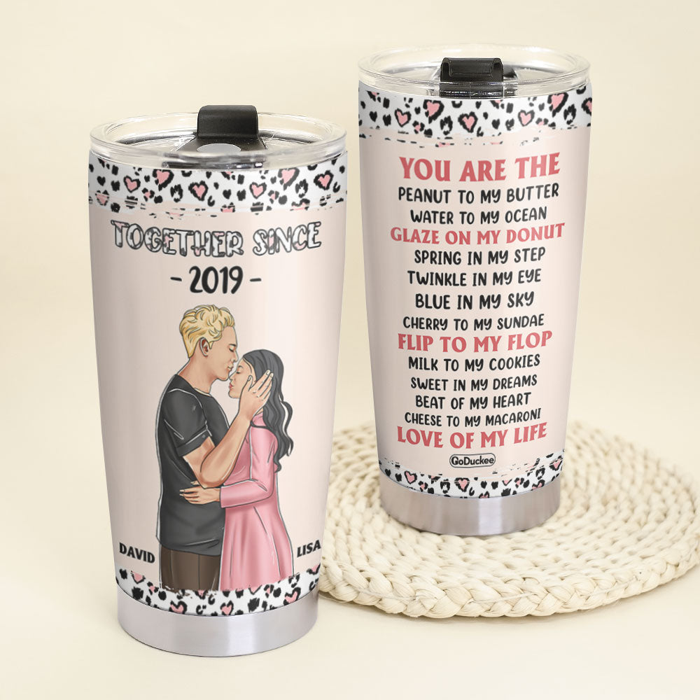 Personalized Young Couple Tumbler - Love Of My Life, Together Since - Tumbler Cup - GoDuckee