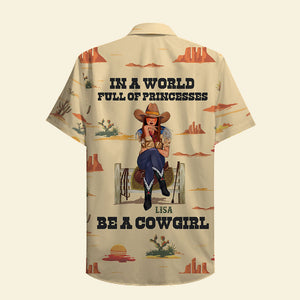 Personalized Cowgirl Hawaiian Shirt - Desert Pattern - Be A Cowgirl - Hawaiian Shirts - GoDuckee