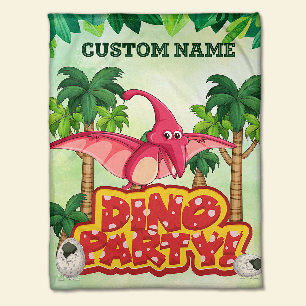Dinosaur Party - Custom Dinosaur Blanket For Kids - Blanket - GoDuckee