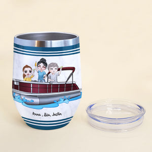 Personalized Pontoon Friends Wine Tumbler - Blame It On The Drink Package - Wine Tumbler - GoDuckee