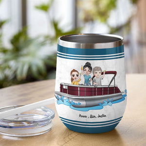 Personalized Pontoon Friends Wine Tumbler - Blame It On The Drink Package - Wine Tumbler - GoDuckee