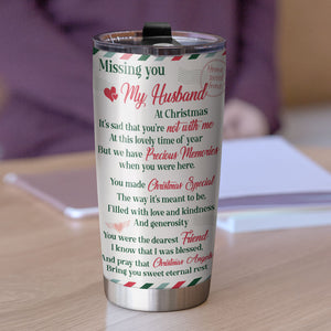 Personalized Heaven Tumbler - Missing You My Husband - Remembering My Angel In Heaven - Tumbler Cup - GoDuckee