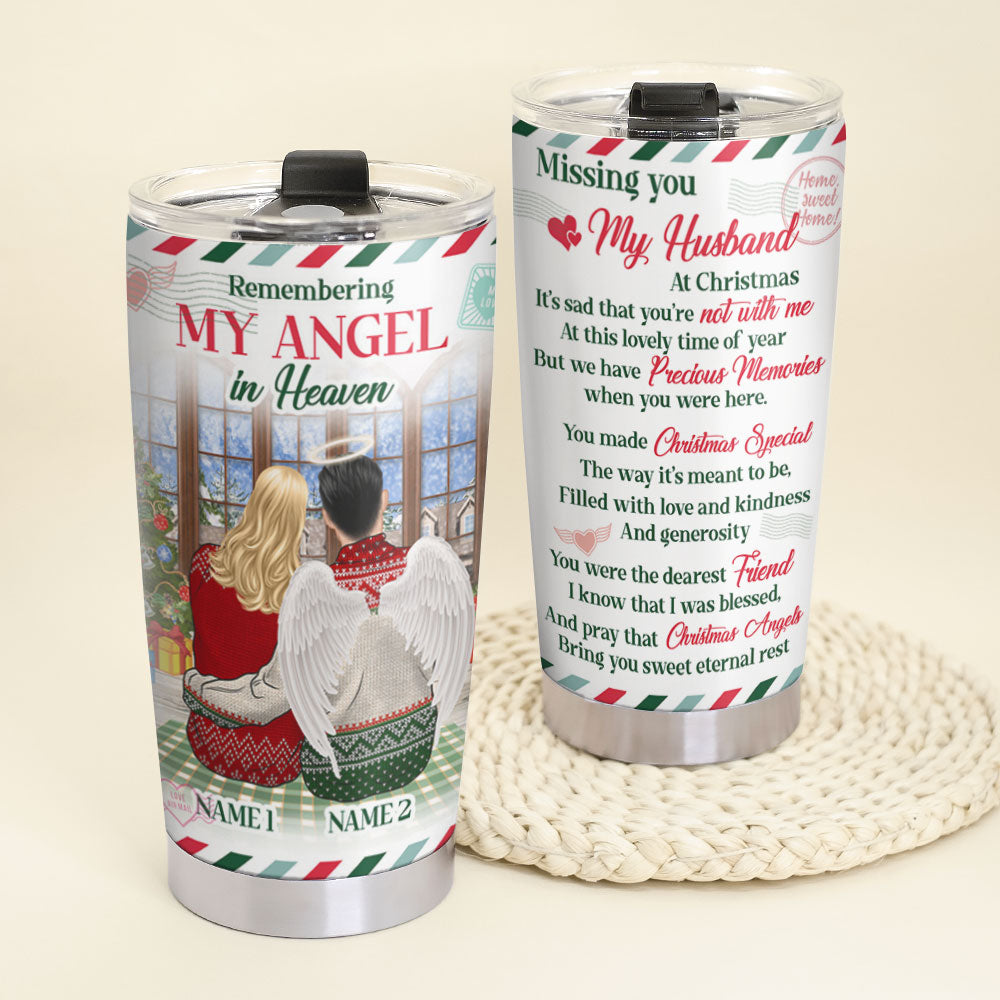 Personalized Heaven Tumbler - Missing You My Husband - Remembering My Angel In Heaven - Tumbler Cup - GoDuckee