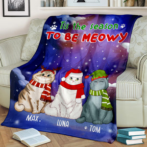 Personalized Cat Breeds Blanket - Tis The Season To Be Meowy - Blanket - GoDuckee