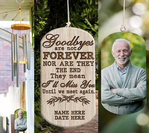 Personalized Memories Of Dad/Mom/Wife/Husband in Heaven Listen To The Wind - Custom Photo Wind Chimes - Wind Chimes - GoDuckee