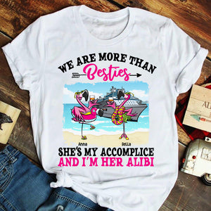 Personalized Gifts For Friends, She's my accomplice and i'm her alibi, Custom Flamingo Besties Shirt - Shirts - GoDuckee