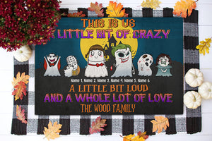 Spooky Doormat - Personalized Ghost Family - This Is Us A Little Bit Of Crazy - Doormat - GoDuckee