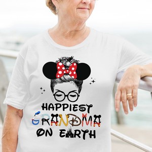 Personalized Custome Gifts Shirt Ideas For Grandma Happiest On Earth - Custom Shirts - Shirts - GoDuckee