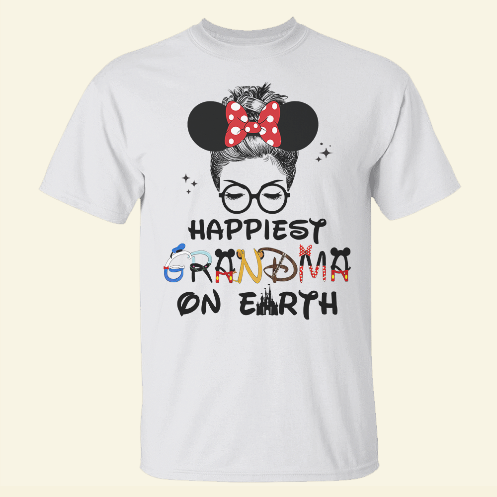 Personalized Custome Gifts Shirt Ideas For Grandma Happiest On Earth - Custom Shirts - Shirts - GoDuckee