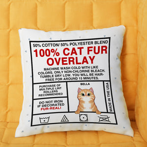 Personalized Gifts For Cat Lover, 100% Cat Fur Overlay - Custom Pillow - Pillow - GoDuckee