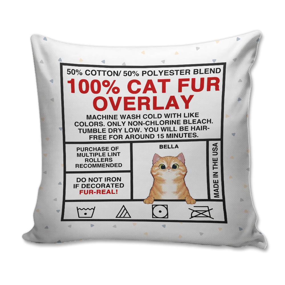 Personalized Gifts For Cat Lover, 100% Cat Fur Overlay - Custom Pillow - Pillow - GoDuckee