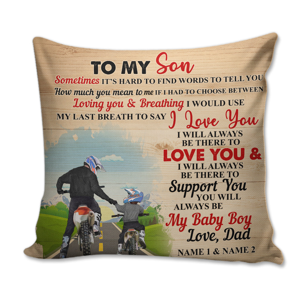 Personalized Motocross Dad Pillow - To My Son - Love, Dad - Pillow - GoDuckee