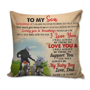 Personalized Motocross Dad Pillow - To My Son - Love, Dad - Pillow - GoDuckee