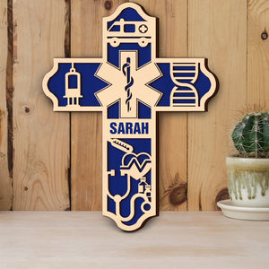 Paramedic With Pattern - Personalized 3D 2-Layered Wood Art - Wood Sign - GoDuckee