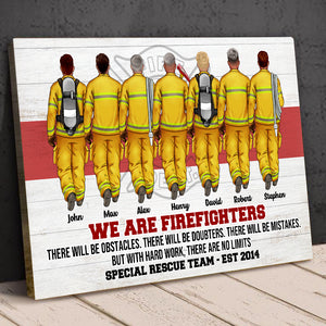 Personalized Firefighter Brother & Sister Poster - We Are Firefighters - Thin Red Line Background - Poster & Canvas - GoDuckee