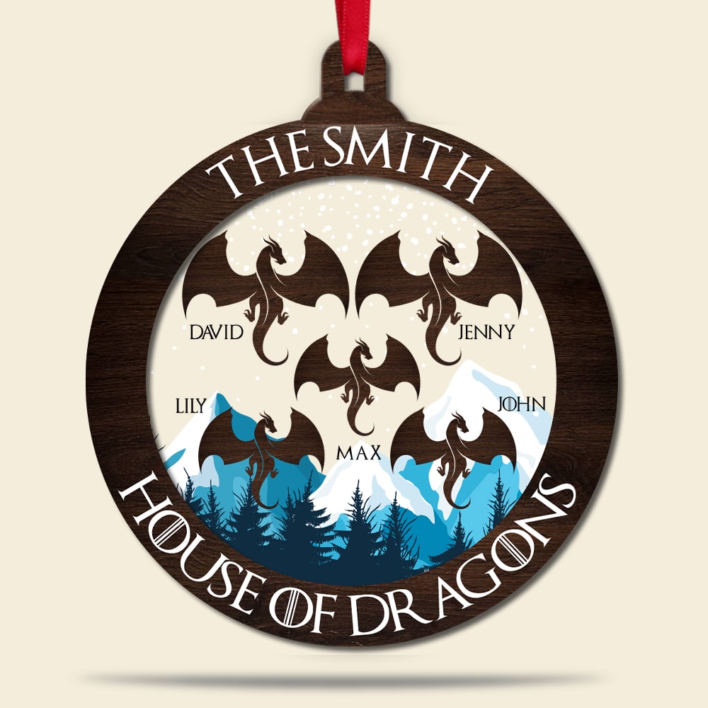 Personalized Dragon Family Ornament, Movie Lovers, Family Christmas Tree Decor - Ornament - GoDuckee