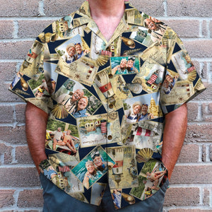 Custom Old Couple Travel Hawaiian Shirt, Aloha Shirt, Gift For Couple - Hawaiian Shirts - GoDuckee