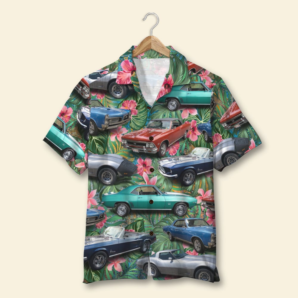Classic Car Hawaiian Shirts Black