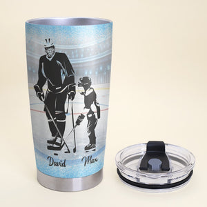 Dear Dad Thank You For Teaching Me How To Skate, Personalized Hockey Tumbler Cup, Gift For Dad - Tumbler Cup - GoDuckee