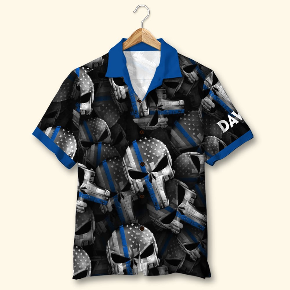 Back The Blue - Personalized Police Hawaiian Shirt, These Colors Don't Run - Hawaiian Shirts - GoDuckee