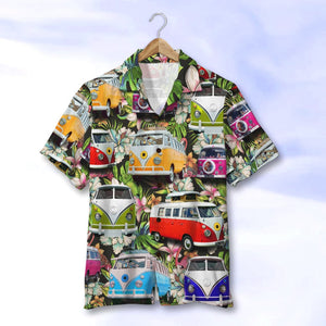 Custom Volkswagen Campervan Photo Hawaiian Shirt, Summer Gift - Hawaiian Shirts - GoDuckee